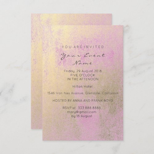 Sepia Gold Pink Powder Birthday Party Painting Invitation