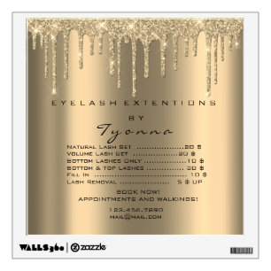 Sepia Gold Price List Makeup Drips Lash Extension Wall Decal