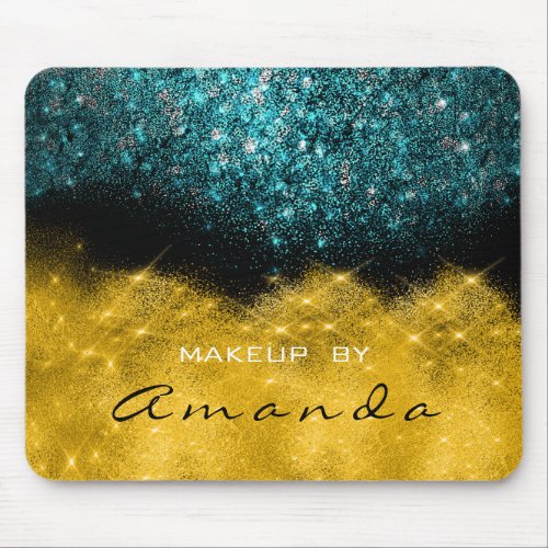 Sepia Gold Sparkly Glitter Teal Ocean Beauty Mouse Pad