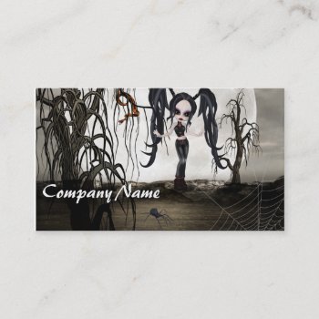 Sepia Goth Girl Business Card by Fantasy_Gifts at Zazzle