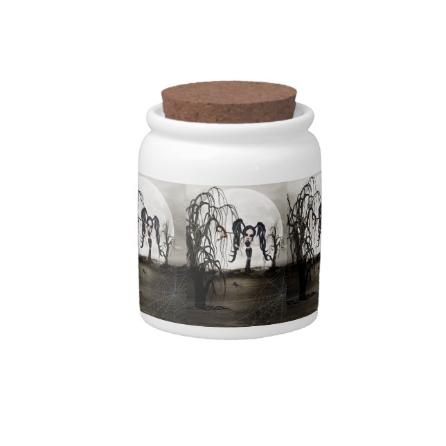 Sepia Goth Girl Candy Jar (Front)