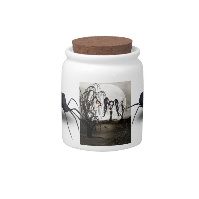 Sepia Goth Girl Candy Jar (Front)