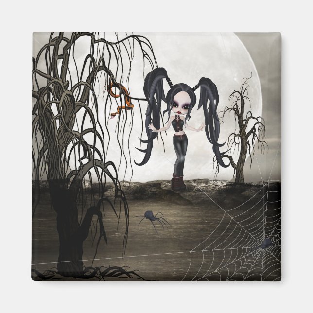 Sepia Goth Girl Magnet (Front)