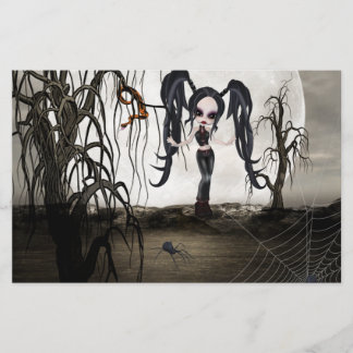 Sepia Goth Girl Stationery