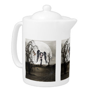 Sepia Goth Girl Teapot