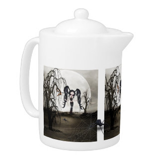 Sepia Goth Girl Teapot