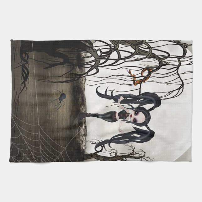 Sepia Goth Girl Towel (Horizontal)