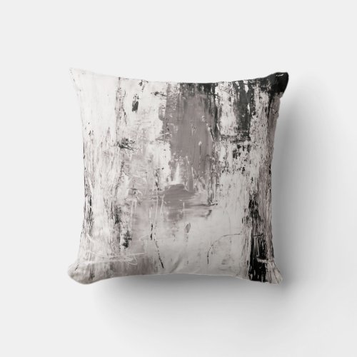 Sepia Gray Black  White Abstract Decor Pillow