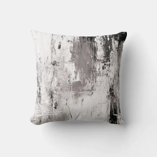 Sepia Gray Black & White Abstract Decor Pillow | Zazzle