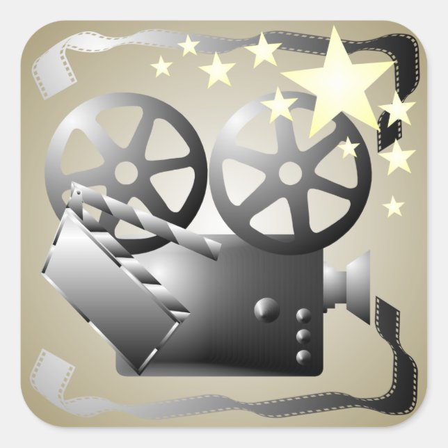 Sepia Gray Movie Cinema Theatre Sticker (Front)