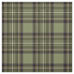 Sepia green/blue/yellow/white/black stripe plaid fabric