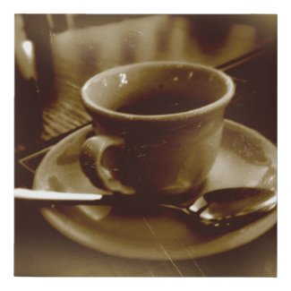 Sepia  grunge photo of a dark espresso