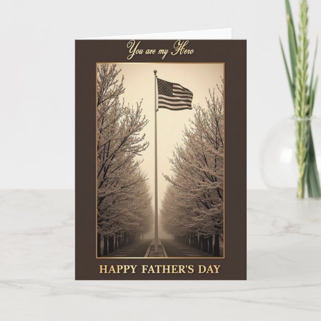 Sepia Hero Fathers Day Card (Front)