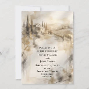 Sepia Highland Landscape Wedding Invitation