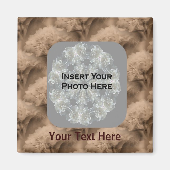 Sepia Hydrangea Flowers Photo Magnet (Front)