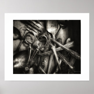 Sepia Implements of the Everyday Poster Print