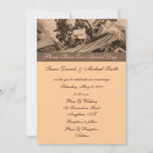 Sepia Indian Corn Autumn Wedding  Invitation