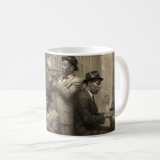 Sepia Jazz Soul Vibe Coffee Mug (Front Right)