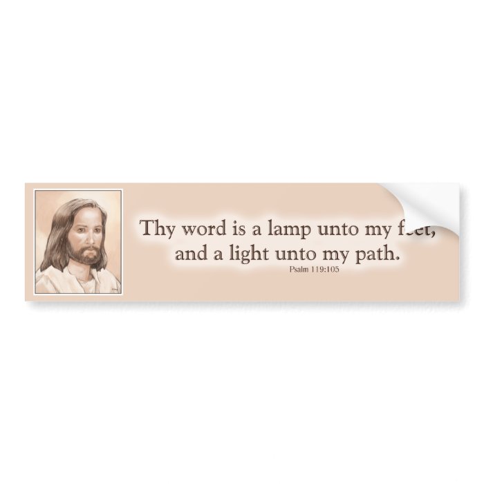 Sepia Jesus Art Bible Quote   Psalm 119105 Bumper Stickers