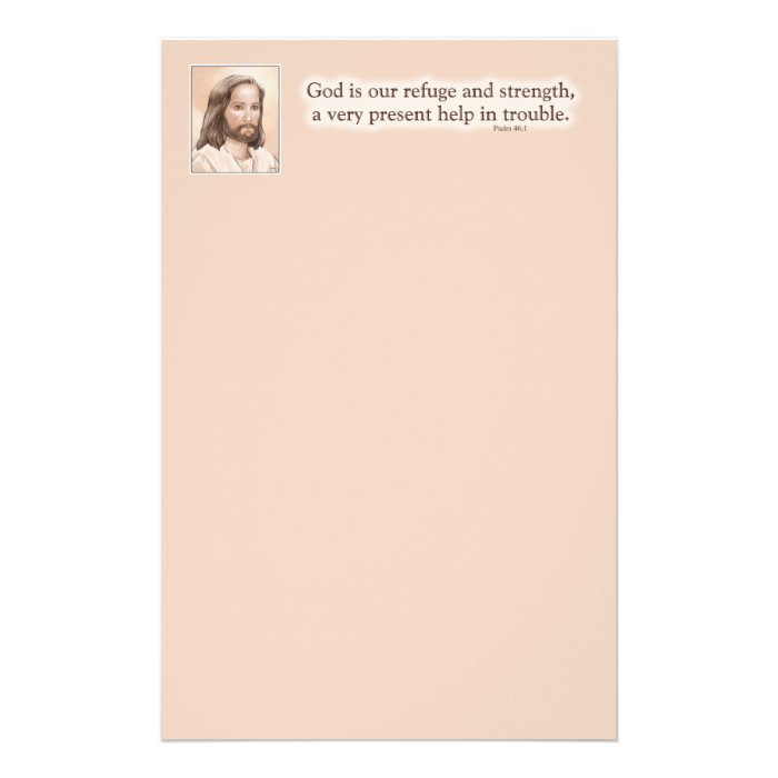 Sepia Jesus Art Bible Quote   Psalm 461 Personalized Stationery