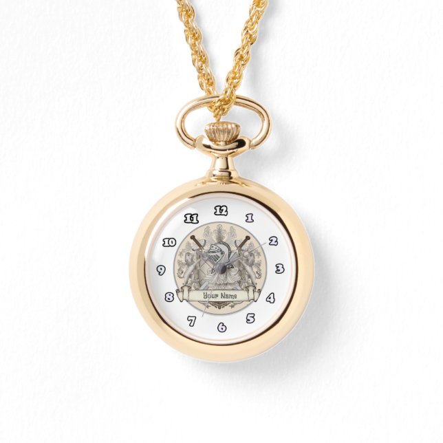 Sepia knight Shield surname Watch (Front)