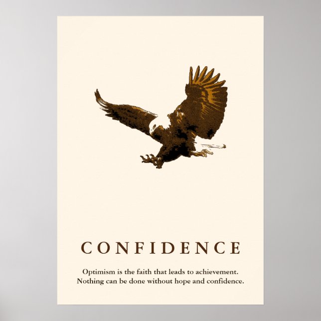Sepia Landing Eagle Motivational Confidence Quote Poster (Front)