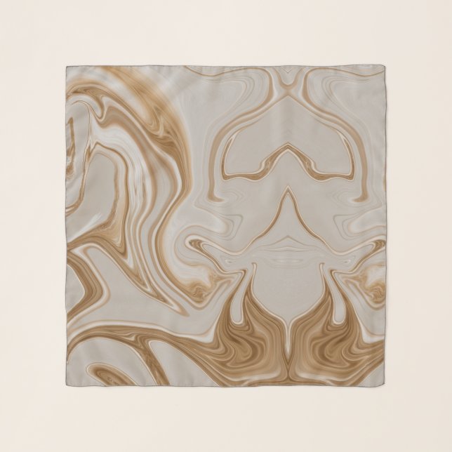 Sepia Latte Minimal Marble  Scarf (Front)