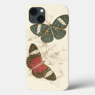Sepia Leaves with Colorful Butterflies iPhone 13 Case