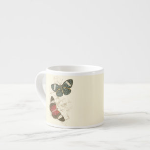 Sepia Leaves with Colorful Butterflies Espresso Cup