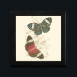Sepia Leaves with Colorful Butterflies Keepsake Box<br><div class="desc">The wings of these colorful butterflies stand out wonderfully against the sepia tones of the hand drawn leaves in this piece. The captivating beauty of this print would look amazing in your home. Buy a copy today!</div>