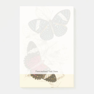 Sepia Leaves with Colorful Butterflies Post-it Notes