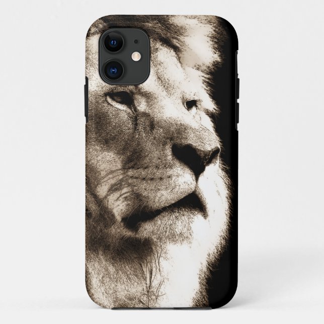 Sepia Lion Case-Mate iPhone Case (Back)