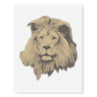 Sepia Lion Temporary Tattoos