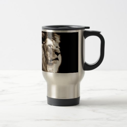Sepia Lion Travel Mug