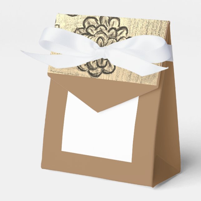 Sepia Marigolds Favor Boxes (Front Side)