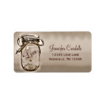 Sepia Mason Jar Wedding Return Address Labels at Zazzle