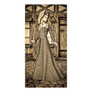 Sepia Medieval Princess Renaissance Art Card