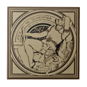 Sepia Minton Jack & Beanstalk Fairy Tale Tile