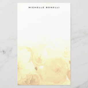 Sepia Modern Minimalist Professional Flower Design Stationery