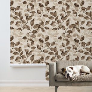 Sepia Monochrome Leaves Brown Leaf Wallpaper