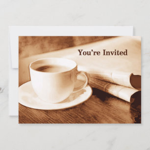 Sepia Morning News & Coffee You're Invited Invitation