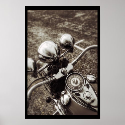 Sepia Motorcycle Gas Tank Poster