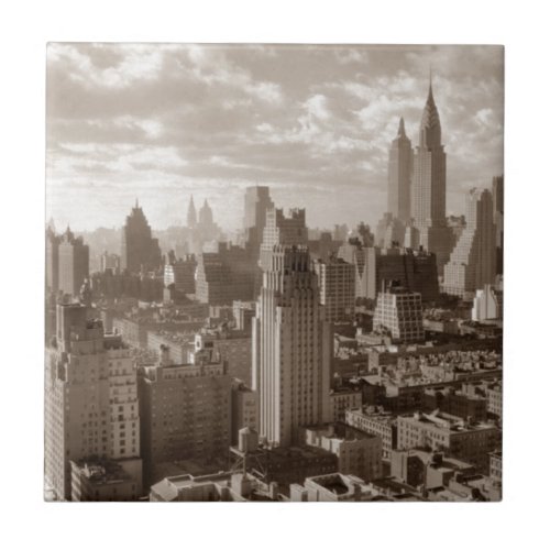 Sepia New York City Ceramic Tile