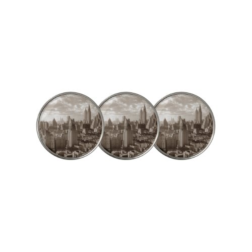 Sepia New York City Golf Ball Marker