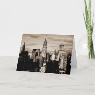 Sepia New York City Ink Sketch Card