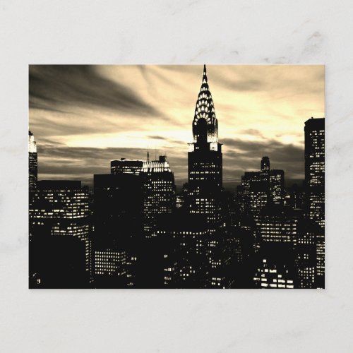 Sepia New York City Midtown Postcard