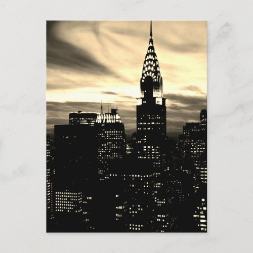 Sepia New York City Midtown Postcard