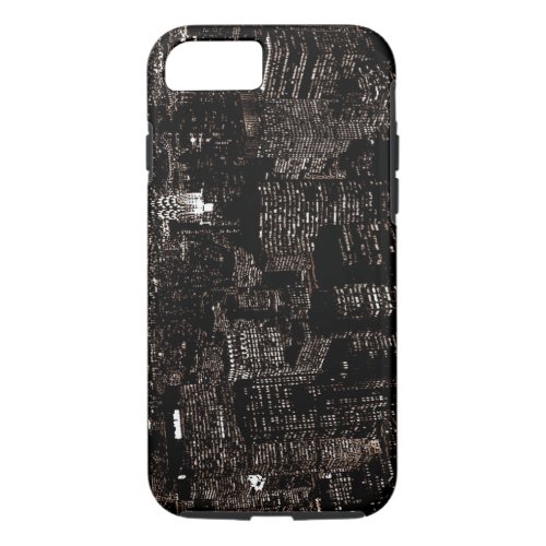 Sepia New York City Night Skyline iPhone 87 Case