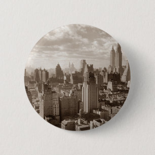 Sepia New York City Pinback Button