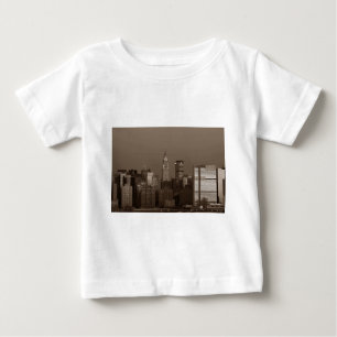 Sepia New York City Skyline Baby T-Shirt